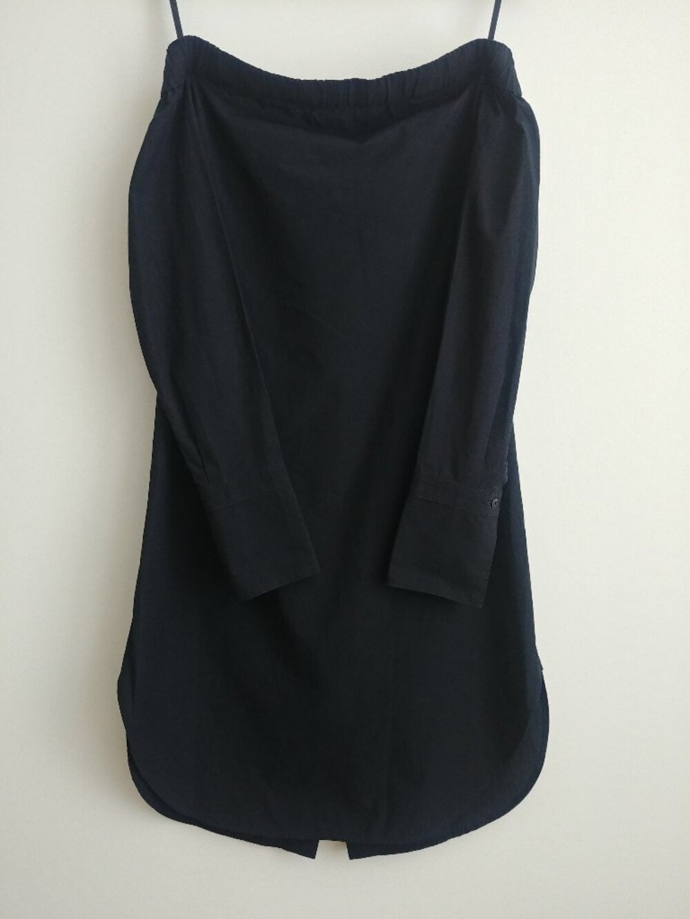 Rag & Bone black 100% cotton off the shoulder button down mini shirt dress XS
